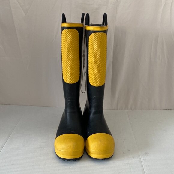Black Diamond Firefighter Boots Size 7.5 Steel Toe Felt Insolated Pull On Rubber - Picture 1 of 9